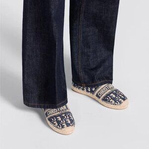 Dior Granville Espadrille Deep Blue Dior Oblique Embroidered Cotton